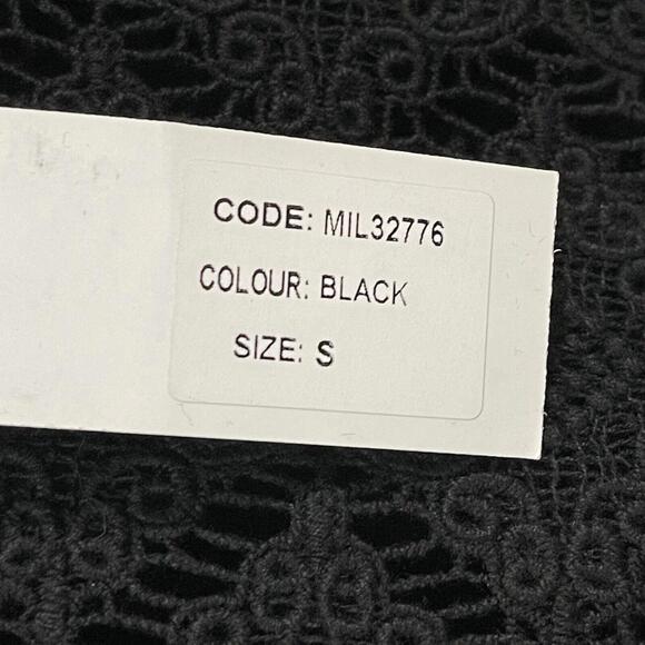 LF Millau Women’s Size Small Black Lace Sheer Bodice Cold Shoulder Mini Dress - Picture 8 of 12